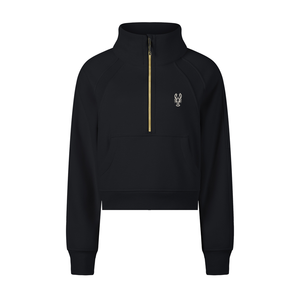 Cropped Half-Zip Sweatshirt