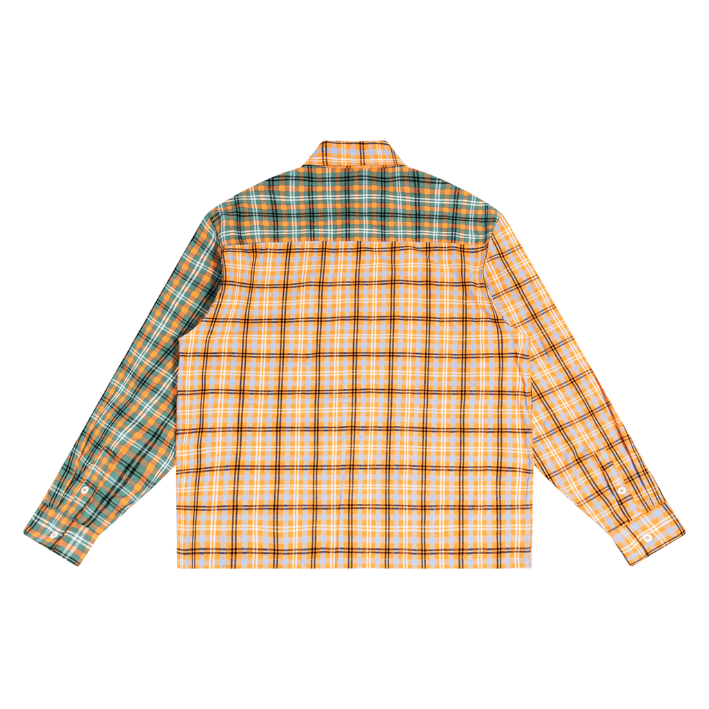 Unisex Oversized Plaid Color Block Shirt