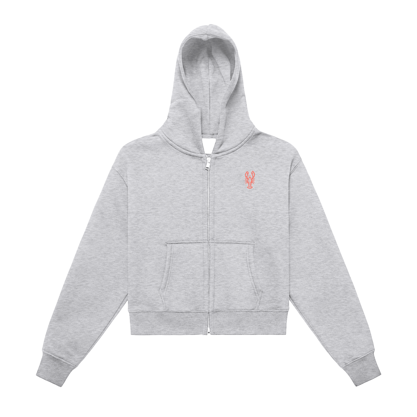 Women's Fleeced Zip-Up Cropped Hoodie
