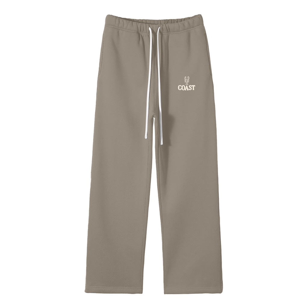 Unisex Solid Color Fleece Straight Leg Pants