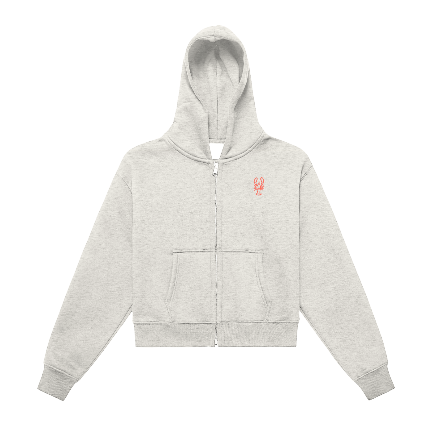 Women's Fleeced Zip-Up Cropped Hoodie
