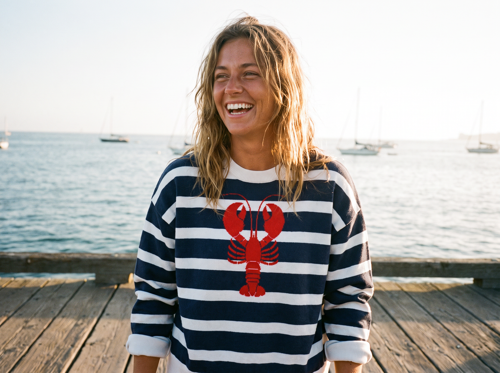 Relaxed fit knitted crew neck sweater