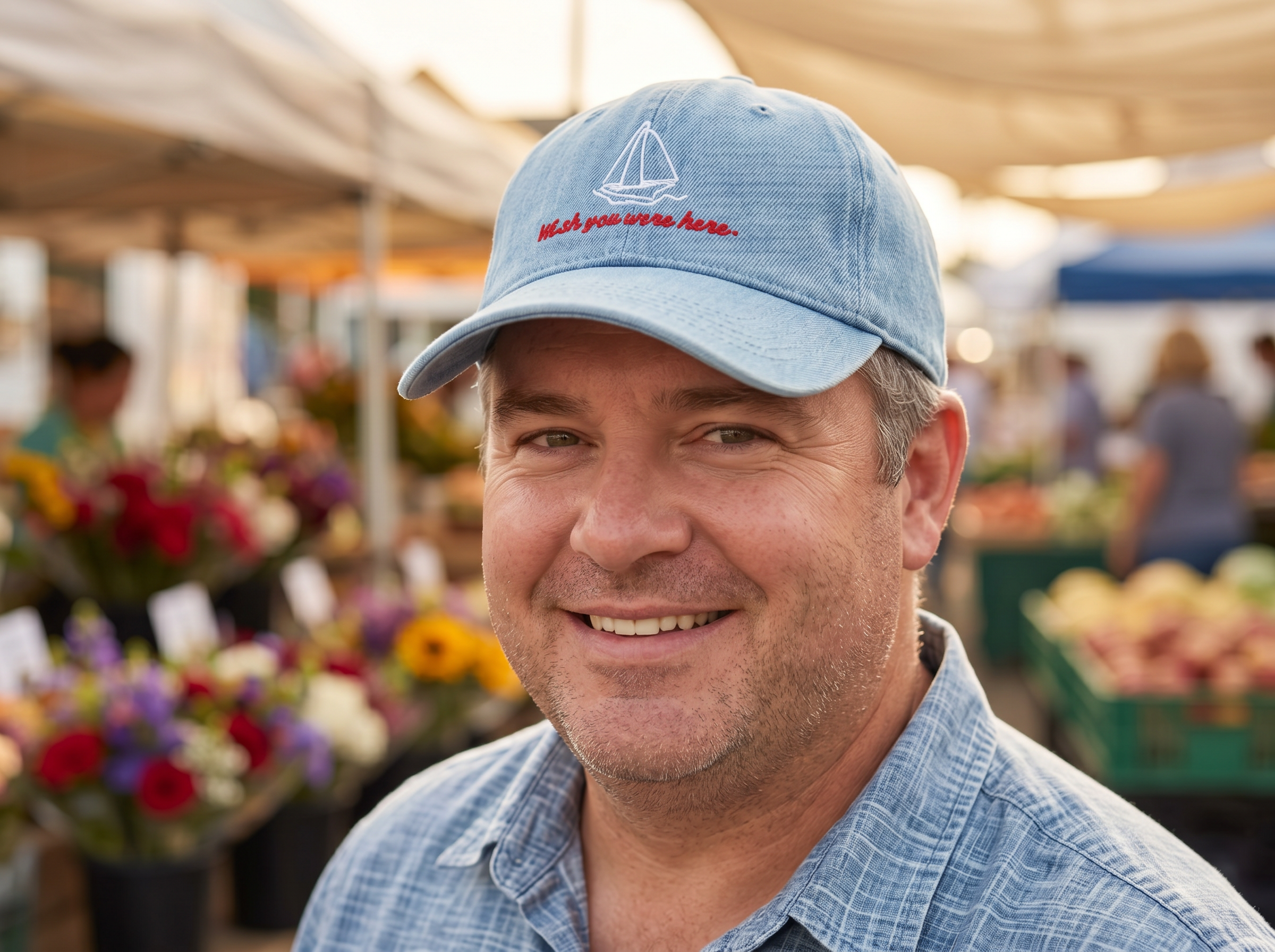 Wish you were here Denim Hat