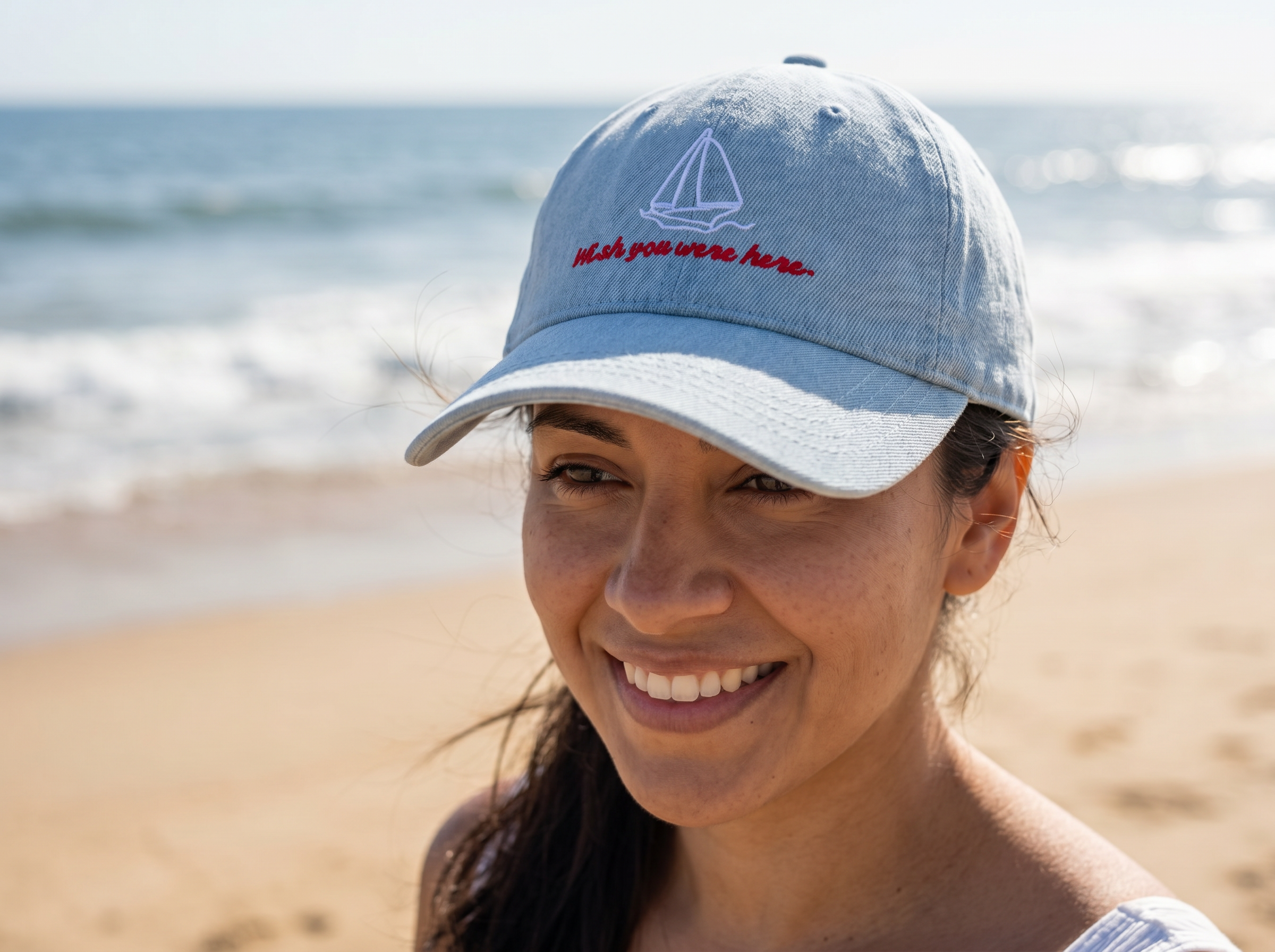 Wish you were here Denim Hat