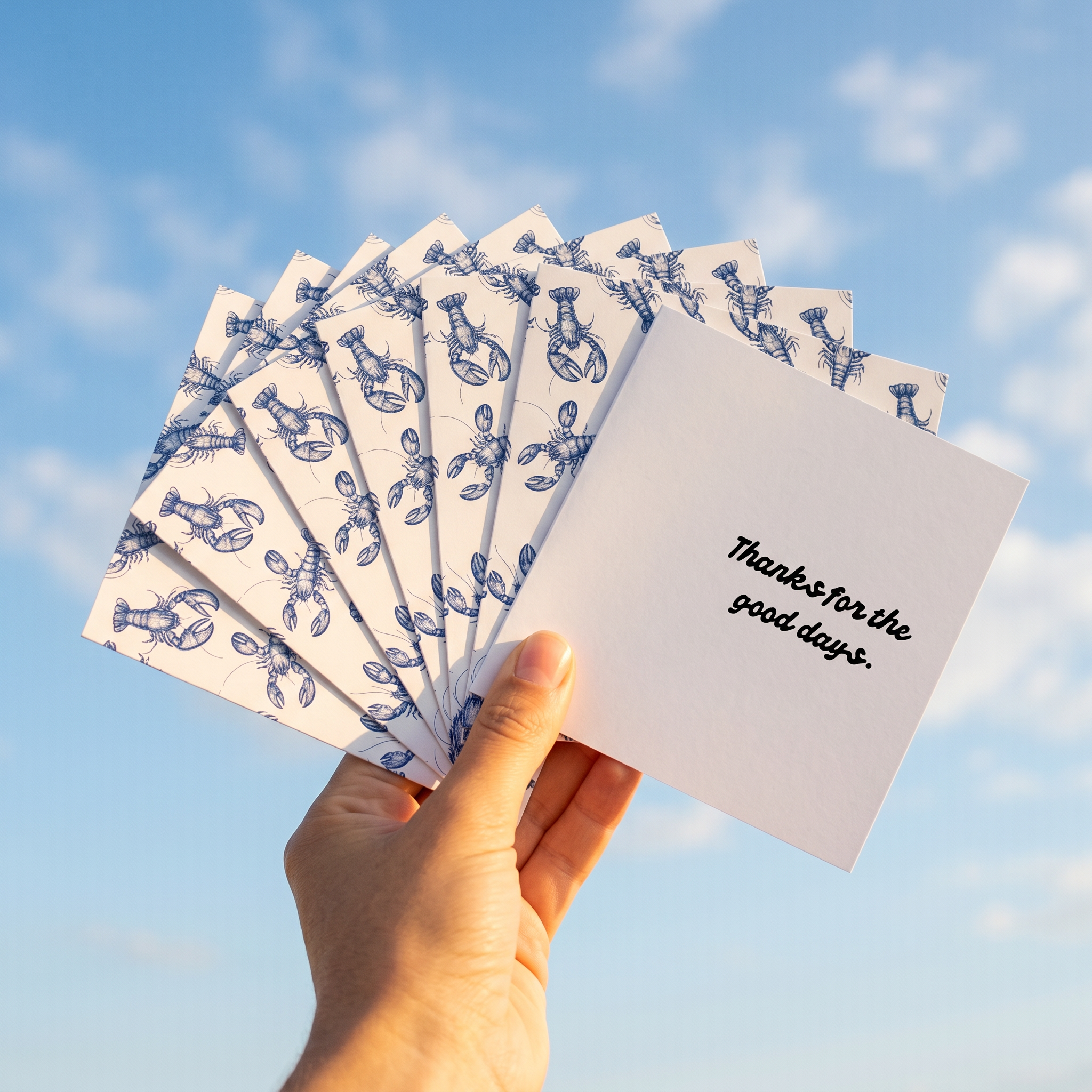 Pack of 10 Greeting Cards (Thanks for the good days)