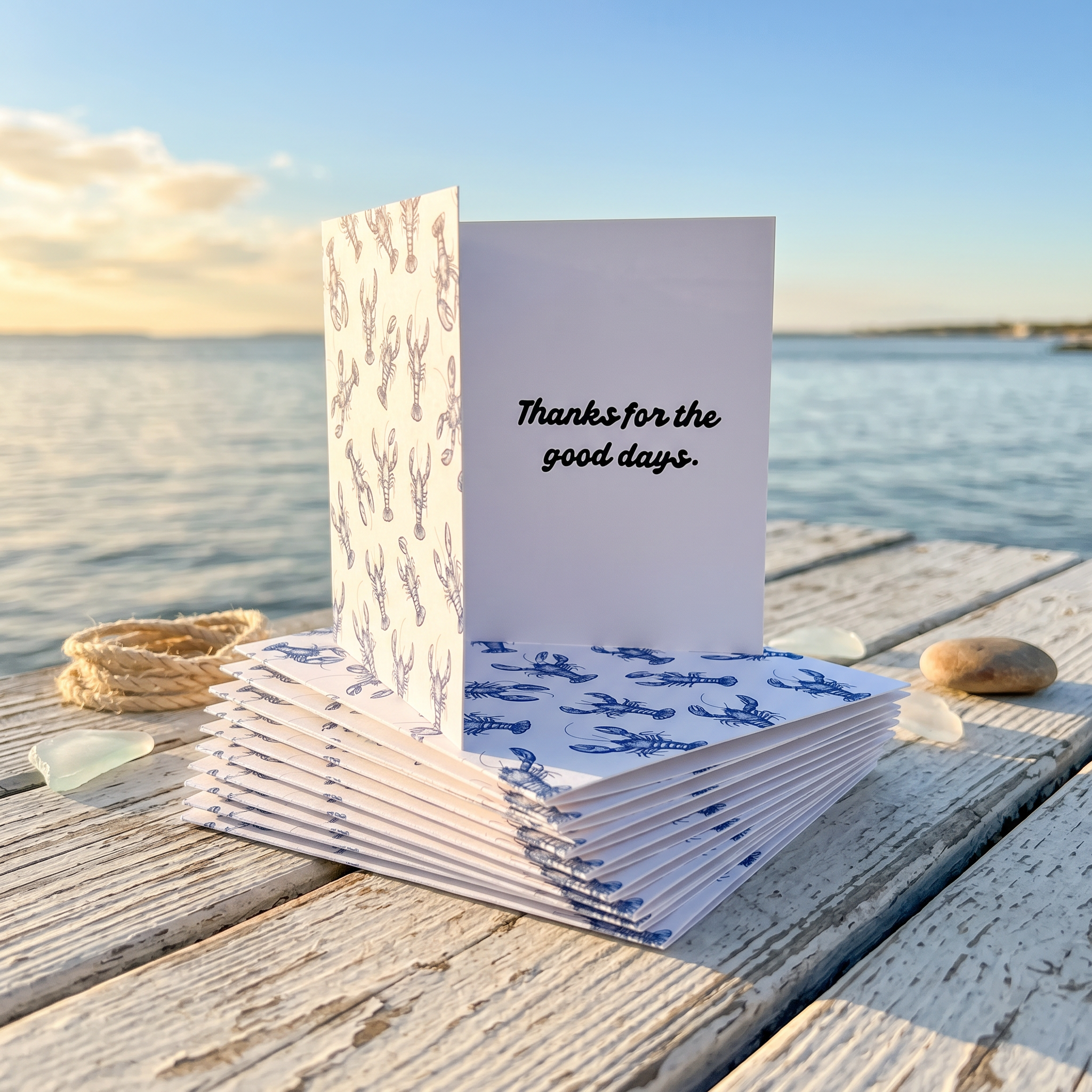 Pack of 10 Greeting Cards (Thanks for the good days)