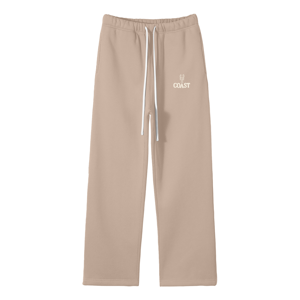 Unisex Solid Color Fleece Straight Leg Pants
