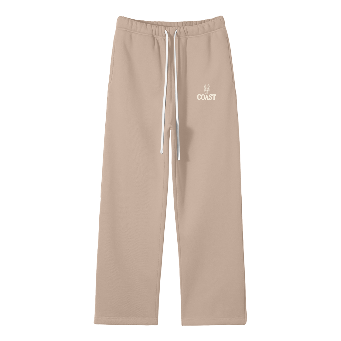 Unisex Solid Color Fleece Straight Leg Pants