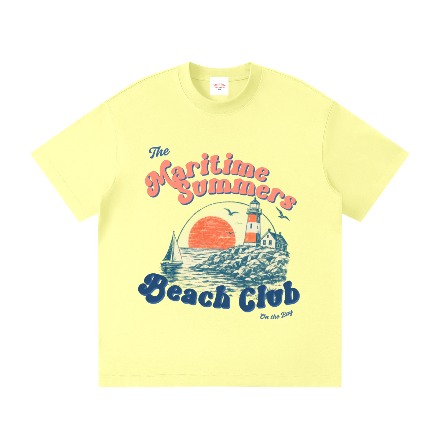 'Beach Club' Loose Fit Crewneck T-Shirt